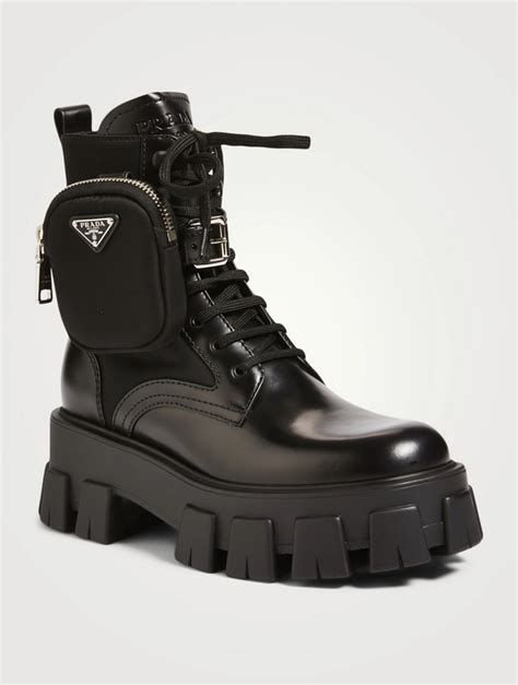 prada lace up combat boots|women prada boots with pouch.